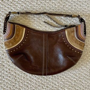 COACH pebbled brown leather shoulder bag